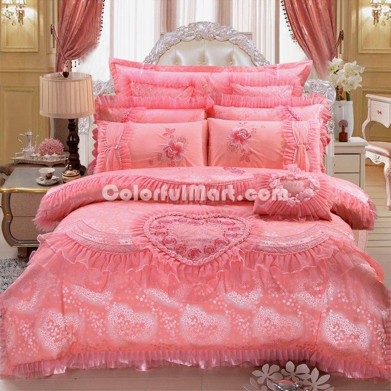 Amazing Gift Closer Hearts Pink Bedding Set Princess Bedding Girls Bedding Wedding Bedding Luxury Bedding - Click Image to Close