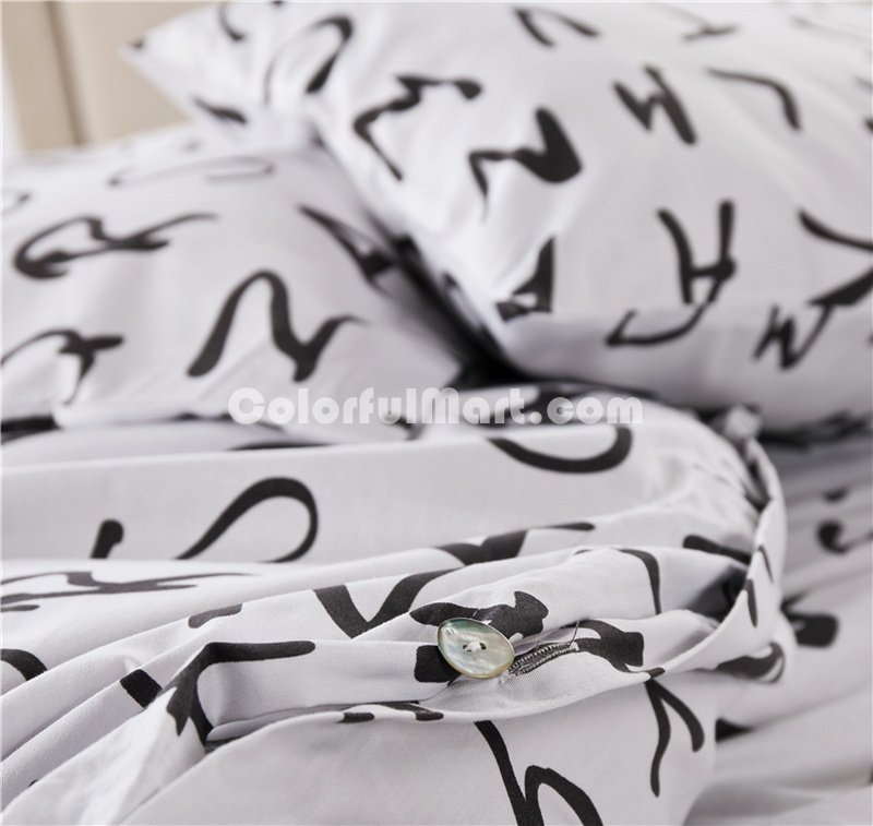 Akura White Bedding Set Luxury Bedding Scandinavian Design Duvet Cover Pillow Sham Flat Sheet Gift Idea - Click Image to Close