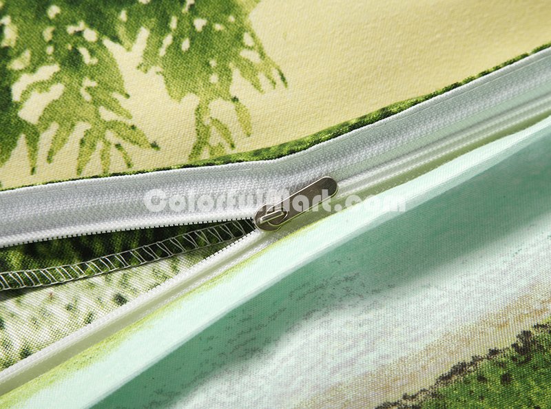 Zebra Green Bedding 3D Duvet Cover Set - Click Image to Close