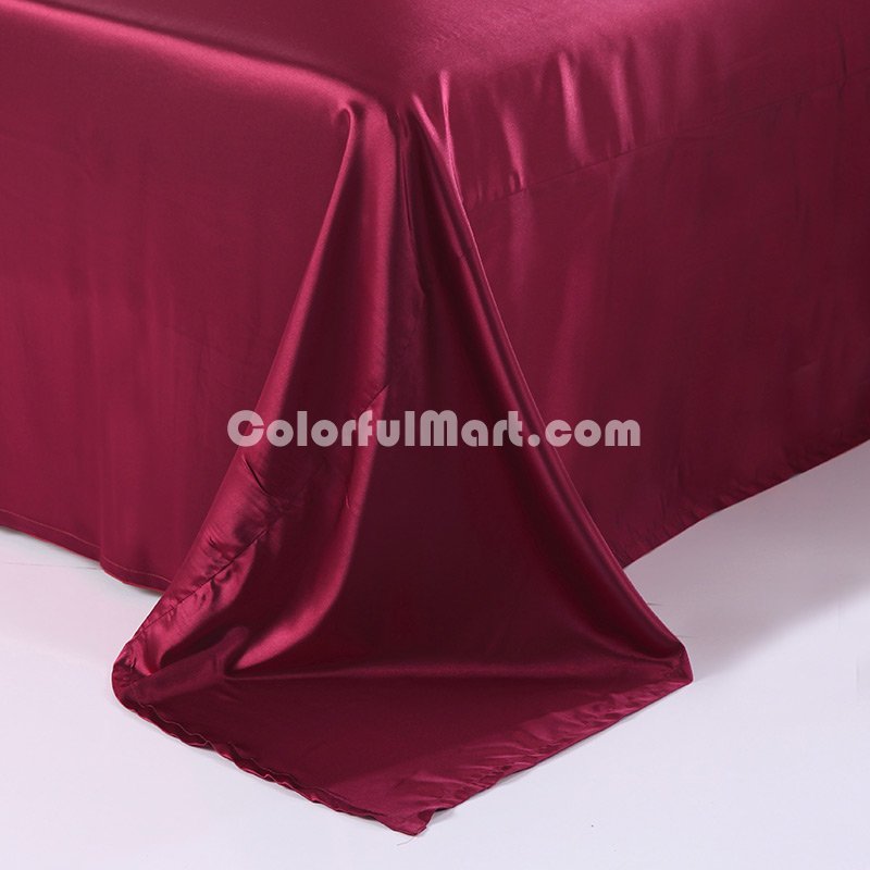 Beautiful Grids Wine Red Silk Bedding Modern Bedding - Click Image to Close