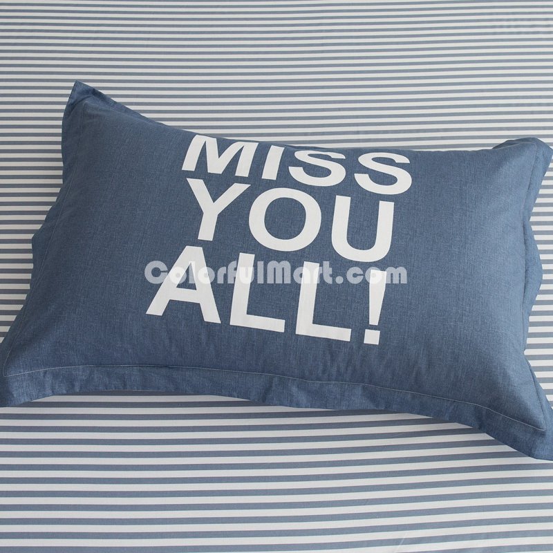 Miss You 100% Cotton Pillowcase, Include 2 Standard Pillowcases, Envelope Closure, Kids Favorite Pillowcase - Click Image to Close