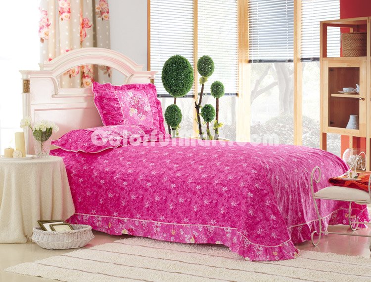 Flower Faerie Red Girls Bedding Sets - Click Image to Close