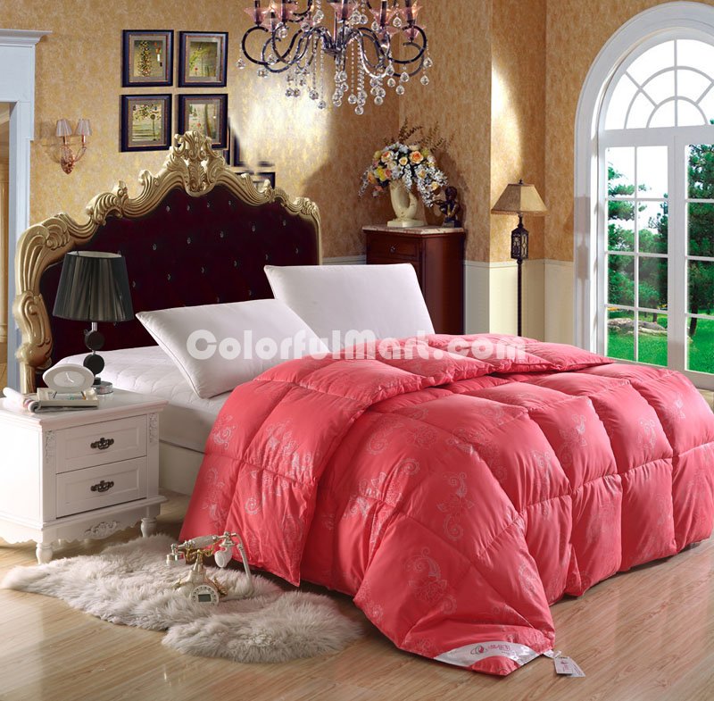Ruby Red Duck Down Comforter - Click Image to Close
