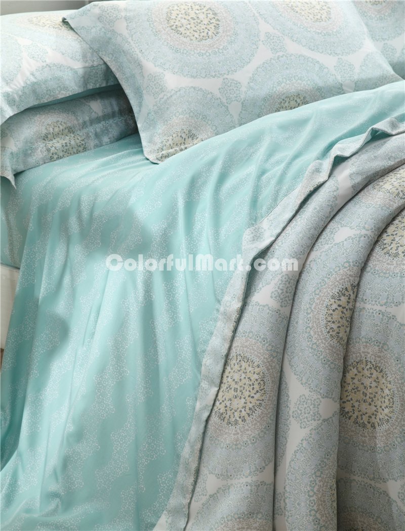 Face Without Makeup Blue Bedding Set Luxury Bedding Girls Bedding Duvet Cover Pillow Sham Flat Sheet Gift Idea - Click Image to Close