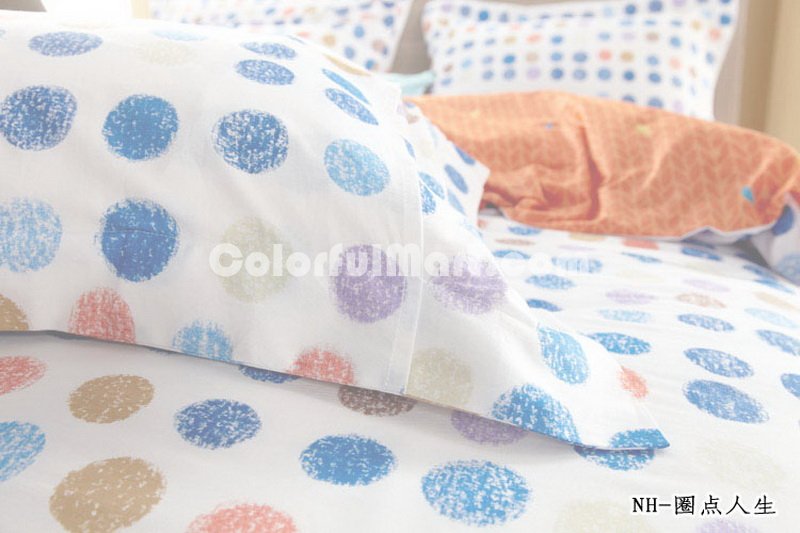 Simple Polka Dots Orange Teen Bedding Modern Bedding - Click Image to Close