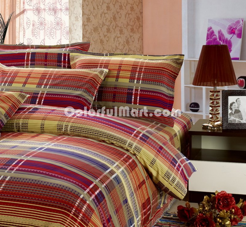 Colorful Stripe Cheap Modern Bedding Sets - Click Image to Close