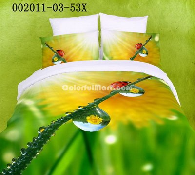 Dew And Daisy Green Ladybug Bedding Set