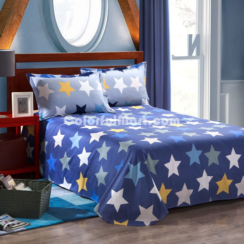 Sky And Stars Blue Bedding Set Kids Bedding Teen Bedding Duvet Cover Set Gift Idea - Click Image to Close