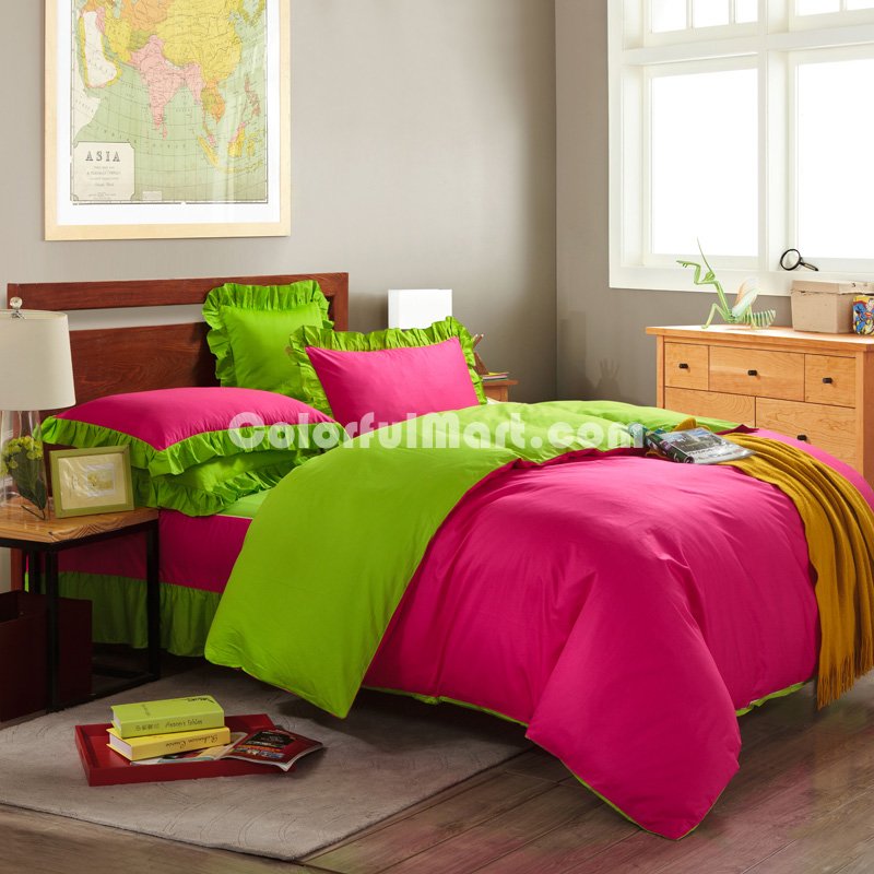 Rose And Green Modern Bedding Cotton Bedding - Click Image to Close