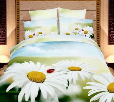 Chrysanthemum Green Ladybug Bedding Set