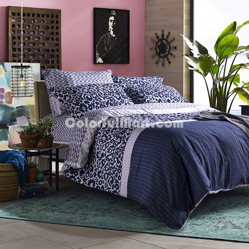 Blues Blue Bedding Set Modern Bedding Collection Floral Bedding Stripe And Plaid Bedding Christmas Gift Idea - Click Image to Close