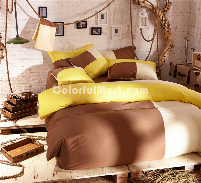 Cappuccino Brown Bedding Set Teen Bedding College Dorm Bedding Duvet Cover Set Gift - Click Image to Close