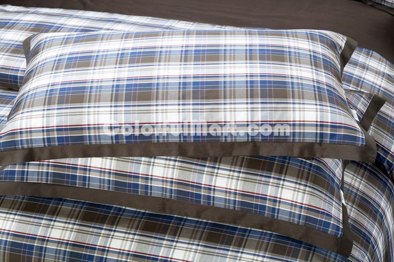 Earth Fantasy Brown Tartan Bedding Stripes And Plaids Bedding Luxury Bedding - Click Image to Close
