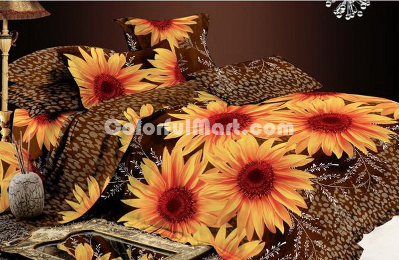 Sunflowers Bloom Bedding 3D Duvet Cover Set - Click Image to Close