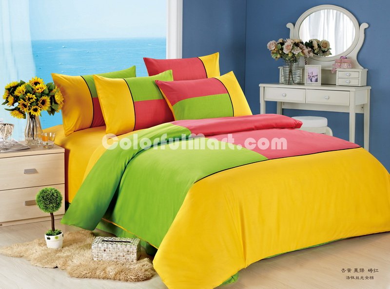 Yellow Green And Red Teen Bedding Kids Bedding - Click Image to Close