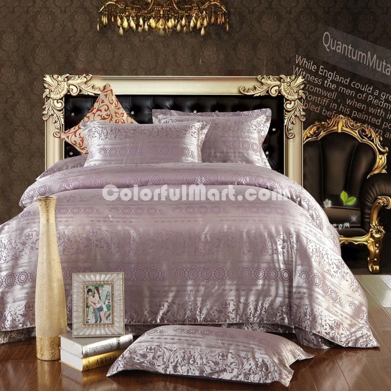 Love In Moscow Purple Jacquard Damask Luxury Bedding - Click Image to Close