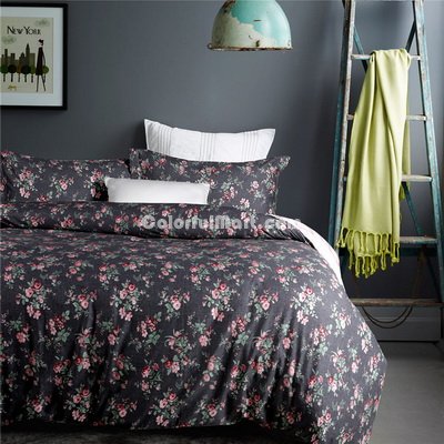 Fashion Of Flowers Black Bedding Set Teen Bedding Dorm Bedding Bedding Collection Gift Idea