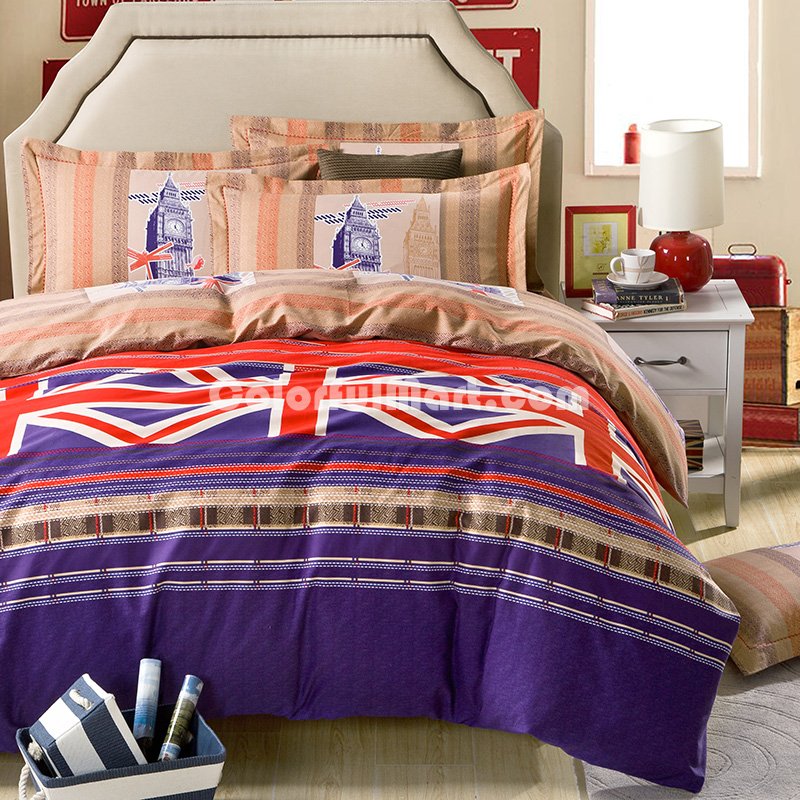English Style Blue Teen Bedding College Dorm Bedding Kids Bedding - Click Image to Close