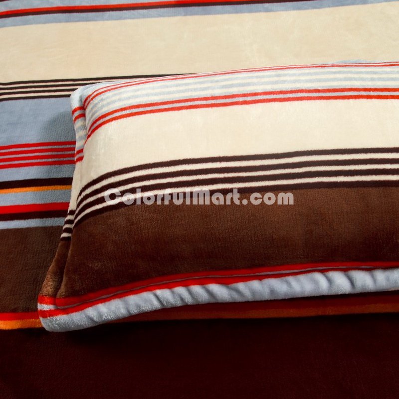 Stripes Coffee Style Bedding Flannel Bedding Girls Bedding - Click Image to Close