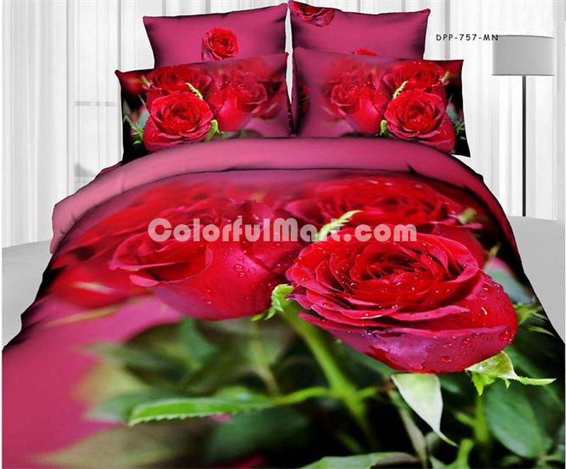 Wonderful Love Red Bedding Rose Bedding Floral Bedding Flowers Bedding - Click Image to Close