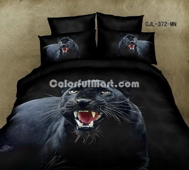 Panther Black Bedding Animal Print Bedding 3d Bedding Animal Duvet Cover Set - Click Image to Close