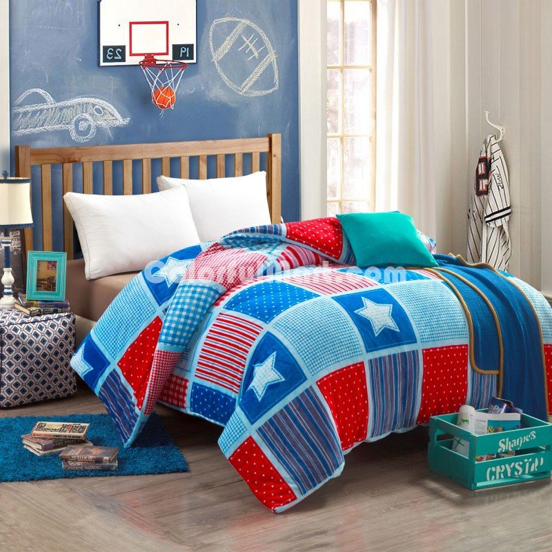 Eve Blue Style Bedding Flannel Bedding Girls Bedding - Click Image to Close