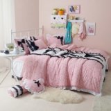 Black Temptation Cats Pink Princess Bedding Girls Bedding Duvet Cover Set