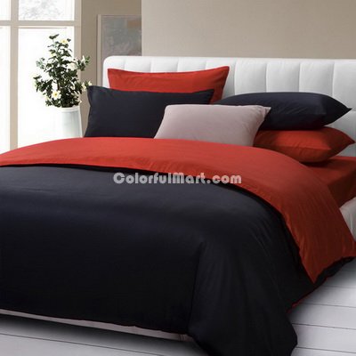 Red And Black Black Duvet Cover Set Luxury Bedding