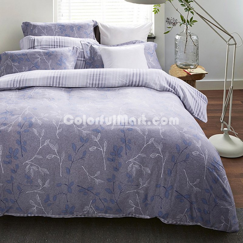 Enjoy Time Blue Bedding Set Modern Bedding Collection Floral Bedding Stripe And Plaid Bedding Christmas Gift Idea - Click Image to Close