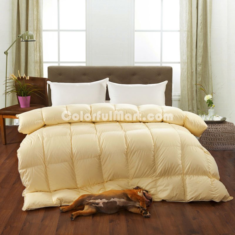 Beige Luxury Duck Down Comforter - Click Image to Close
