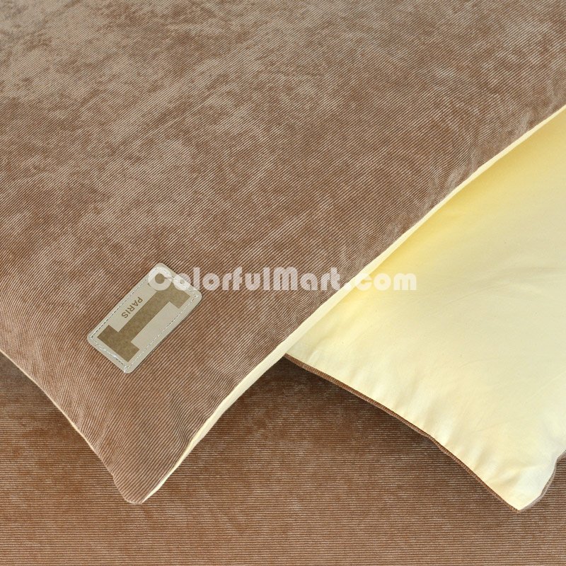 Coffee Duvet Cover Set Corduroy Bedding - Click Image to Close
