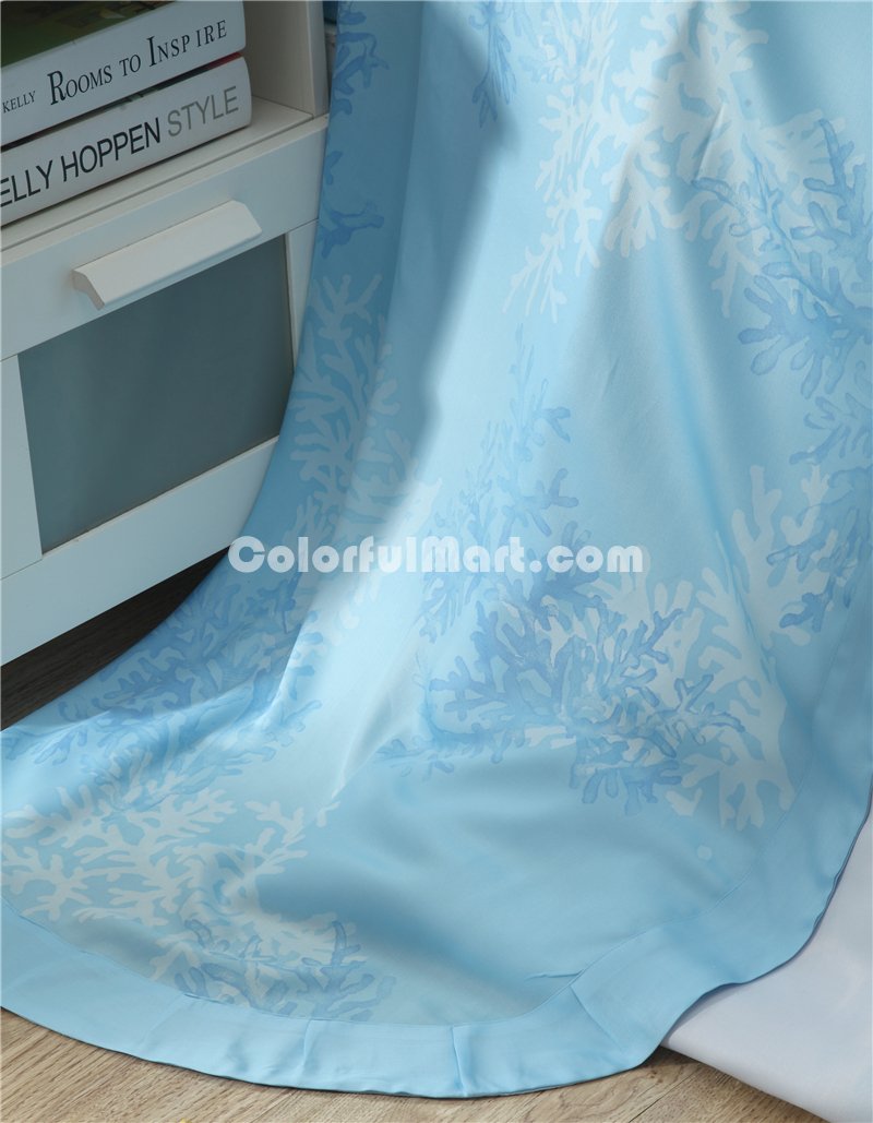 Underwater World Blue Bedding Set Girls Bedding Floral Bedding Duvet Cover Pillow Sham Flat Sheet Gift Idea - Click Image to Close