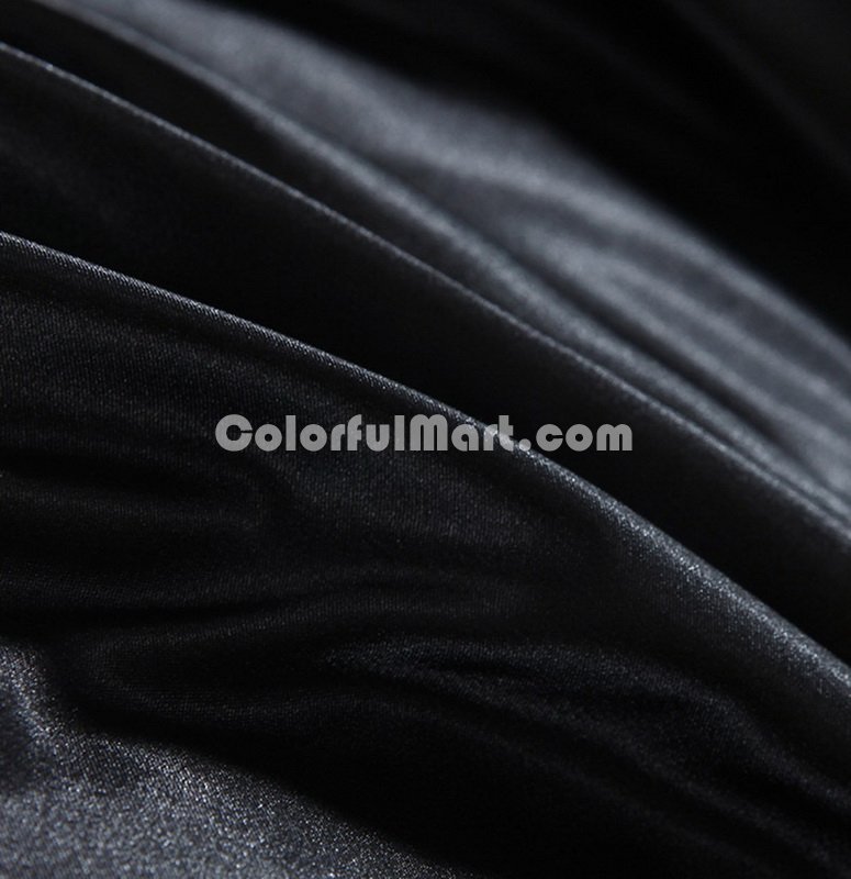 Pure Enjoyment Black Silk Bedding Silk Duvet Cover Set - Click Image to Close