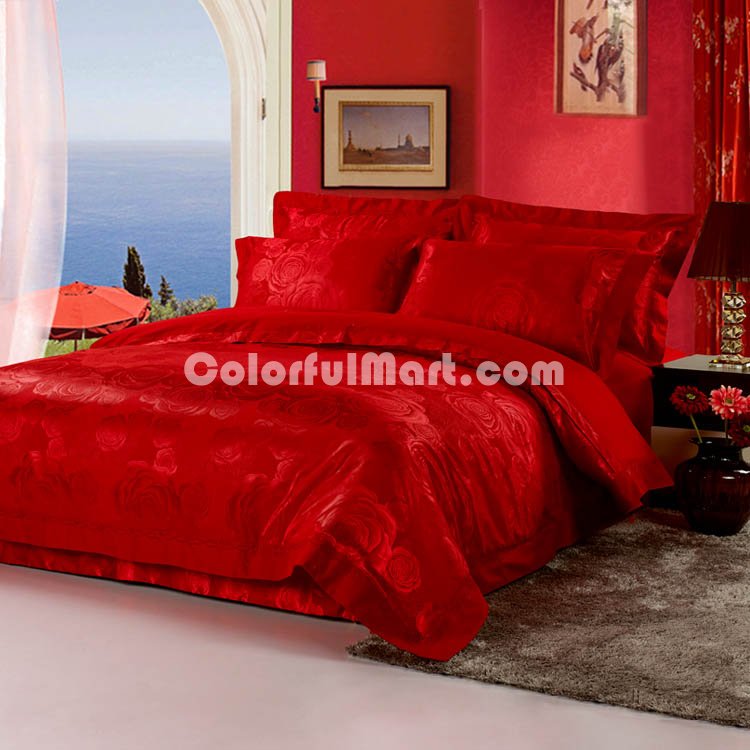 Rose Amorous Feelings Red 4 PCs Luxury Bedding Sets - Click Image to Close