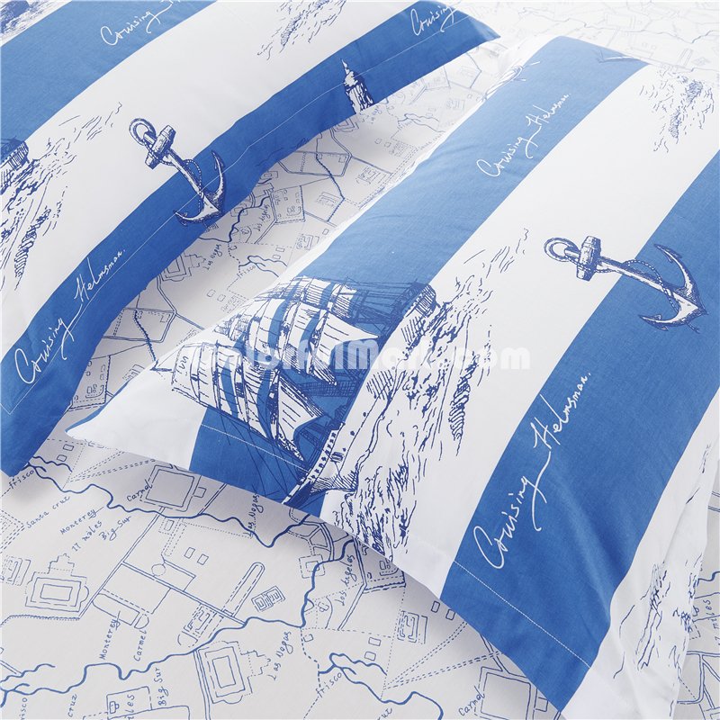 Sailing Logbook Blue Bedding Set Teen Bedding Dorm Bedding Bedding Collection Gift Idea - Click Image to Close