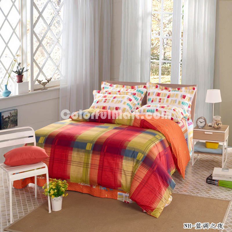 Blues Night Orange Teen Bedding Modern Bedding - Click Image to Close