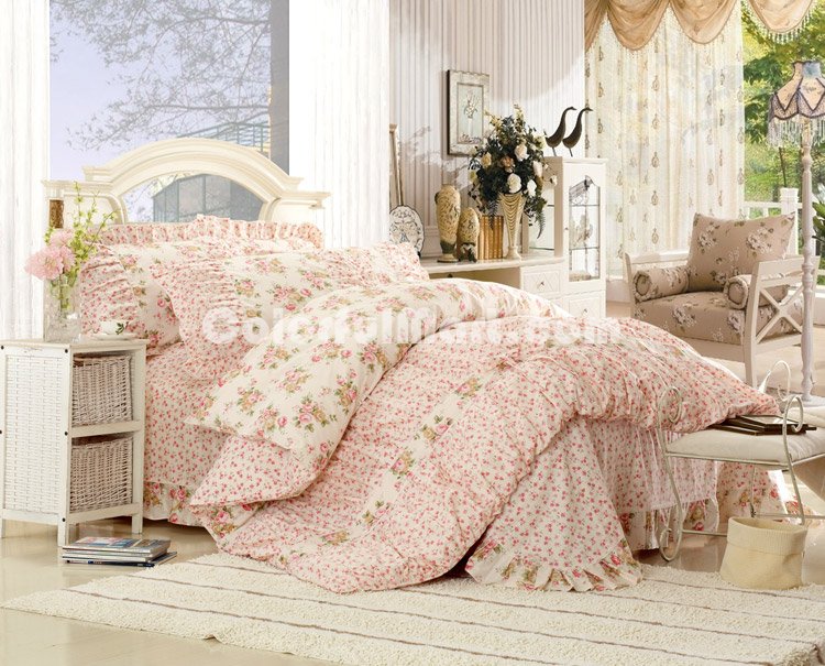 Flower Sea Red Girls Bedding Sets - Click Image to Close