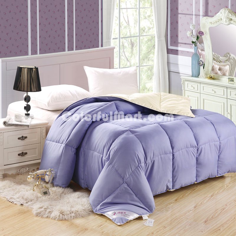 Light Purple And Yellow Duck Down Comforter - Click Image to Close