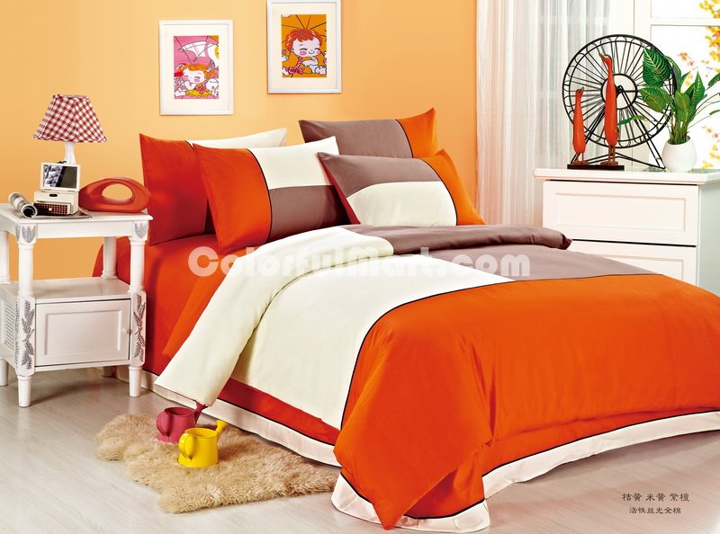 Orange Beige And Grey Teen Bedding Kids Bedding - Click Image to Close