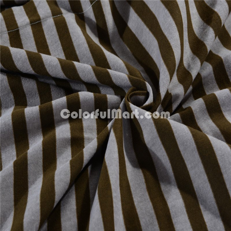 Stripes Coffee Bedding Modern Bedding Cotton Bedding Gift Idea - Click Image to Close