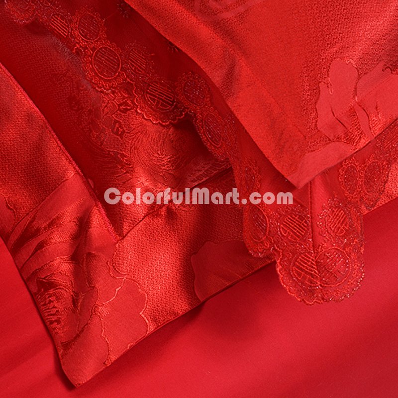 Waltz Red Damask Duvet Cover Bedding Sets - Click Image to Close
