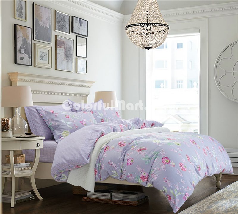 Rose Purple Bedding Set Teen Bedding Dorm Bedding Bedding Collection Gift Idea - Click Image to Close