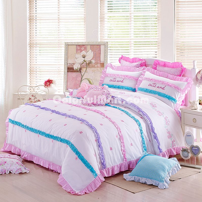 Cute Flower White Bedding Girls Bedding Princess Bedding Teen Bedding - Click Image to Close