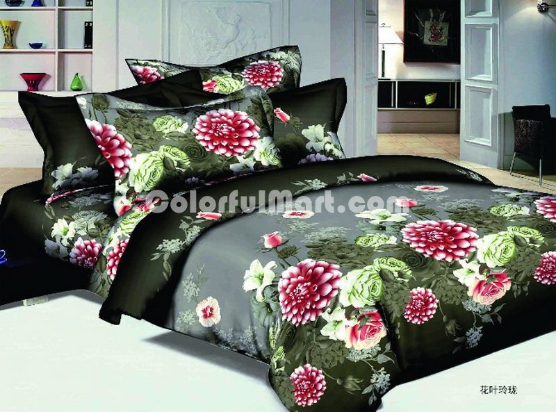 Exquisite Flowers Duvet Cover Set 3D Bedding - Click Image to Close