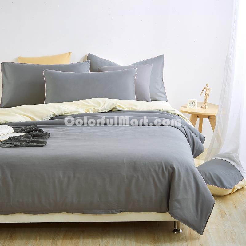 Beige Grey Bedding Set Duvet Cover Pillow Sham Flat Sheet Teen Kids Boys Girls Bedding - Click Image to Close