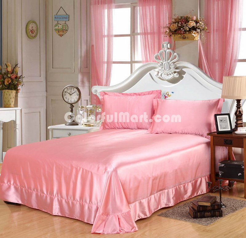 Light Ruby Silk Bedding Set Duvet Cover Silk Pillowcase Silk Sheet Luxury Bedding - Click Image to Close