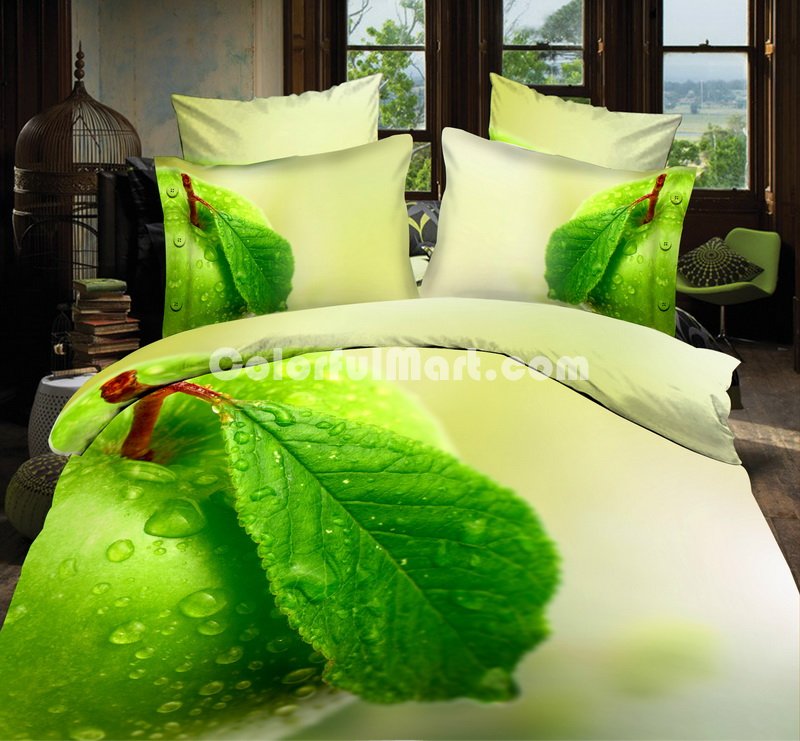 Green Apple Green 3d Bedding Luxury Bedding - Click Image to Close