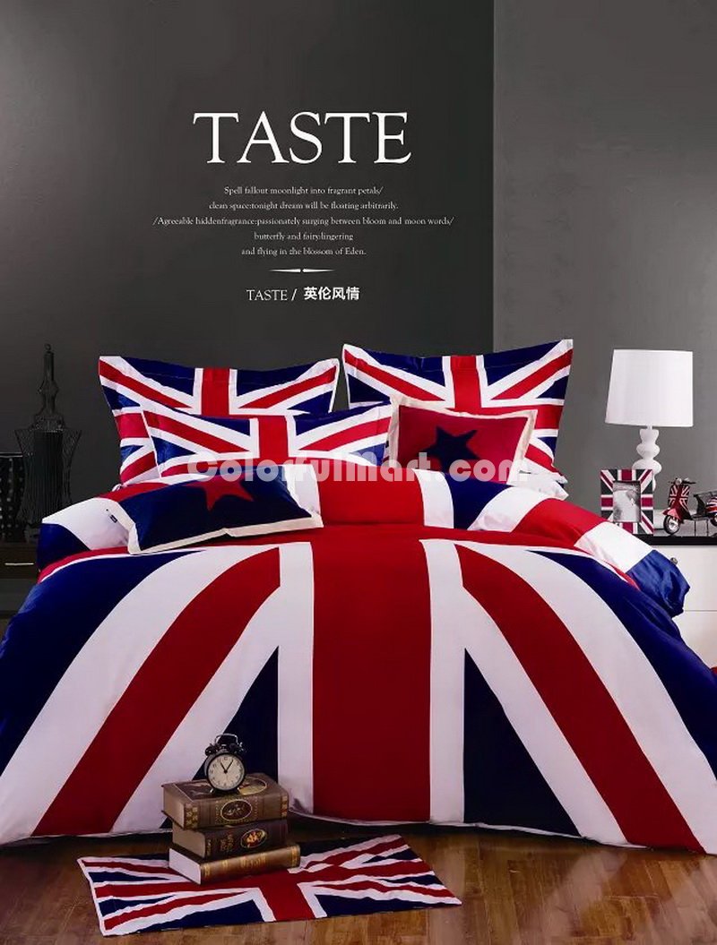 The Union Jack Blue Bedding Christmas Bedding Holiday Bedding - Click Image to Close