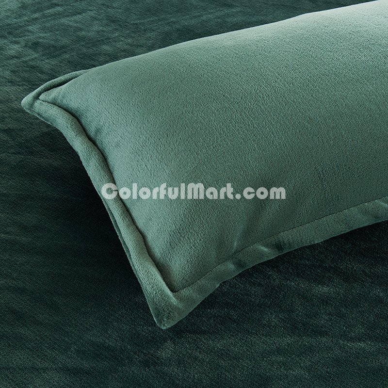Dark Green Flannel Bedding Winter Bedding - Click Image to Close