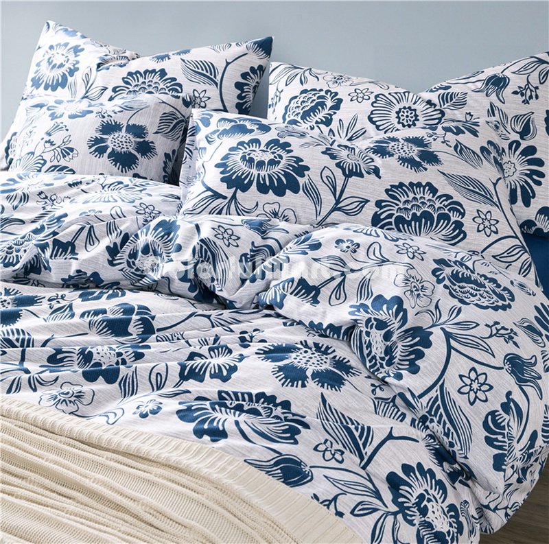 Ansuote Blue Bedding Set Luxury Bedding Scandinavian Design Duvet Cover Pillow Sham Flat Sheet Gift Idea - Click Image to Close